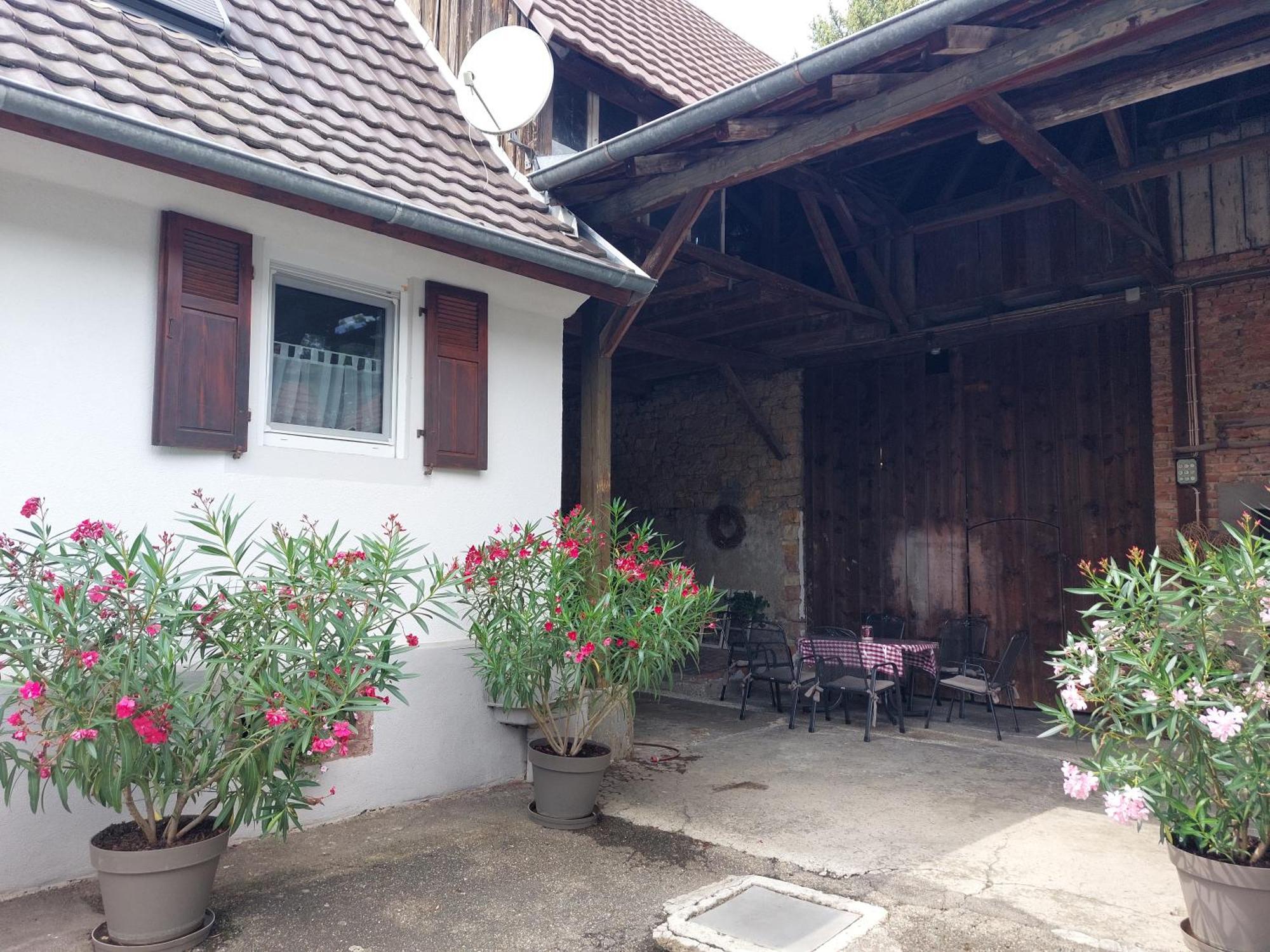 Kleines Bauernhaus Mit Nostalgischem Flair Rheinhausen Exterior foto